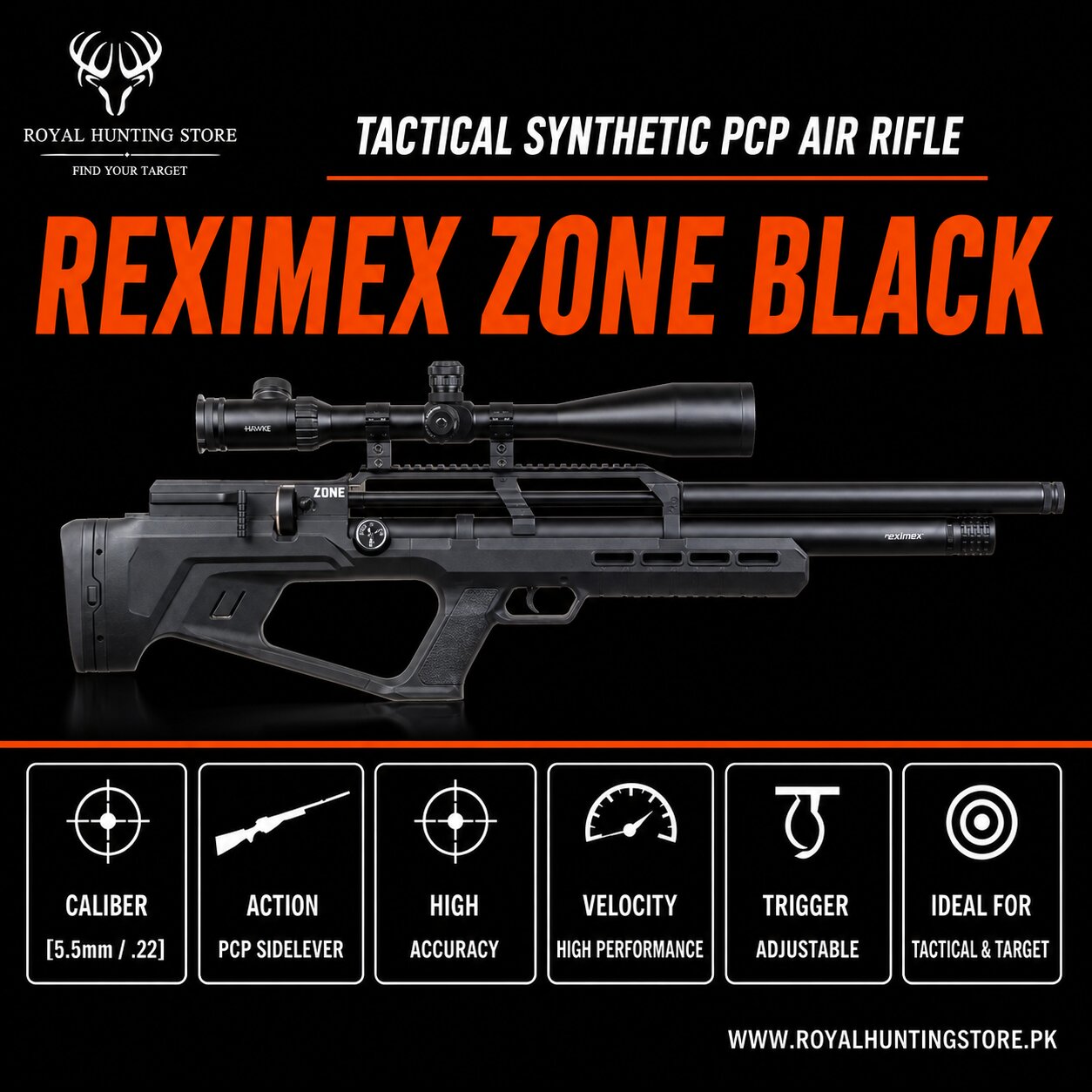 Reximex Zone Black PCP Air Rifle