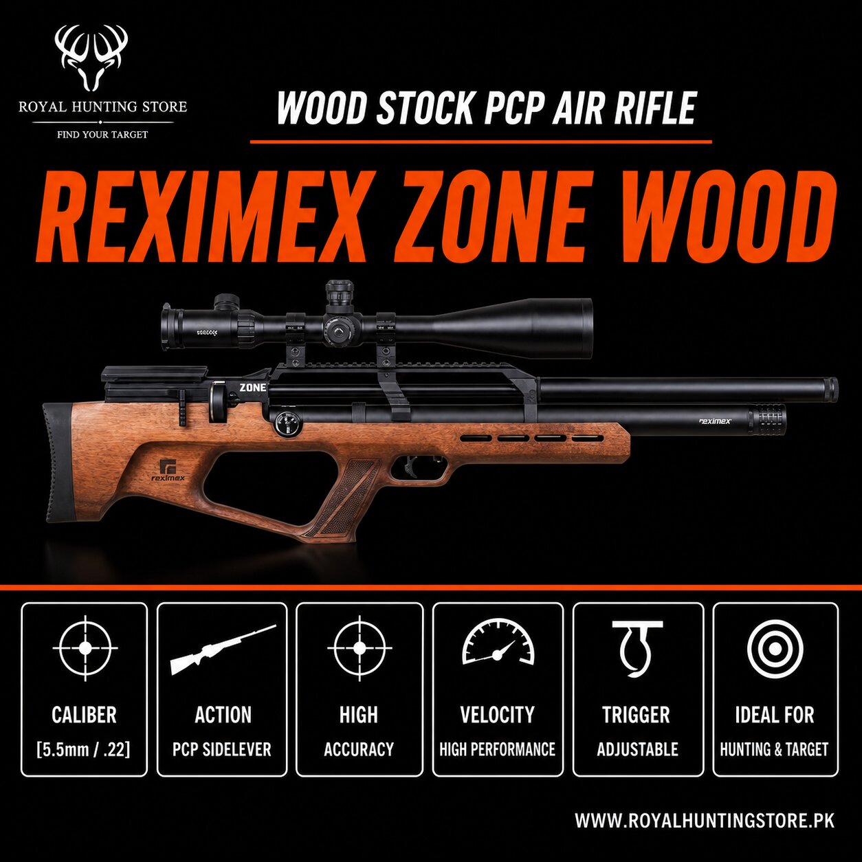 Reximex Zone Wood PCP AIR RIFLE