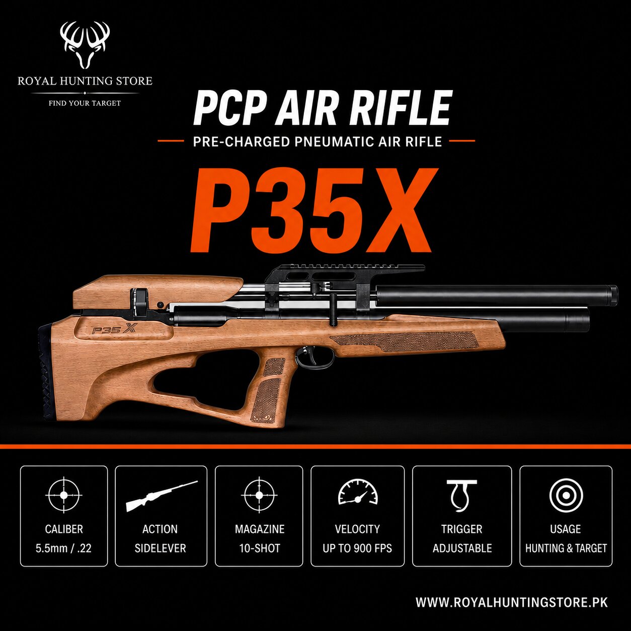 Snowpeak P35X Wooden PCP AIR RIFLE
